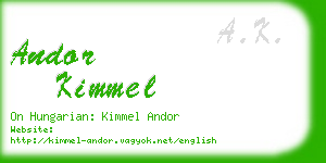 andor kimmel business card